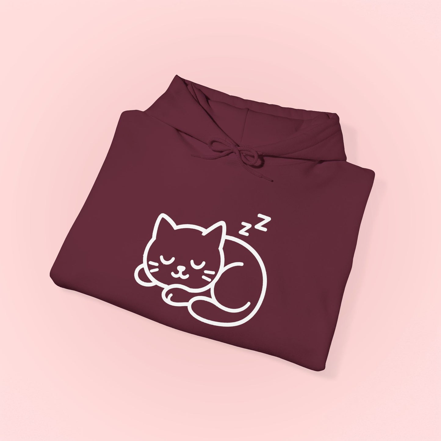 Sleeping Kitty Design Hoodie