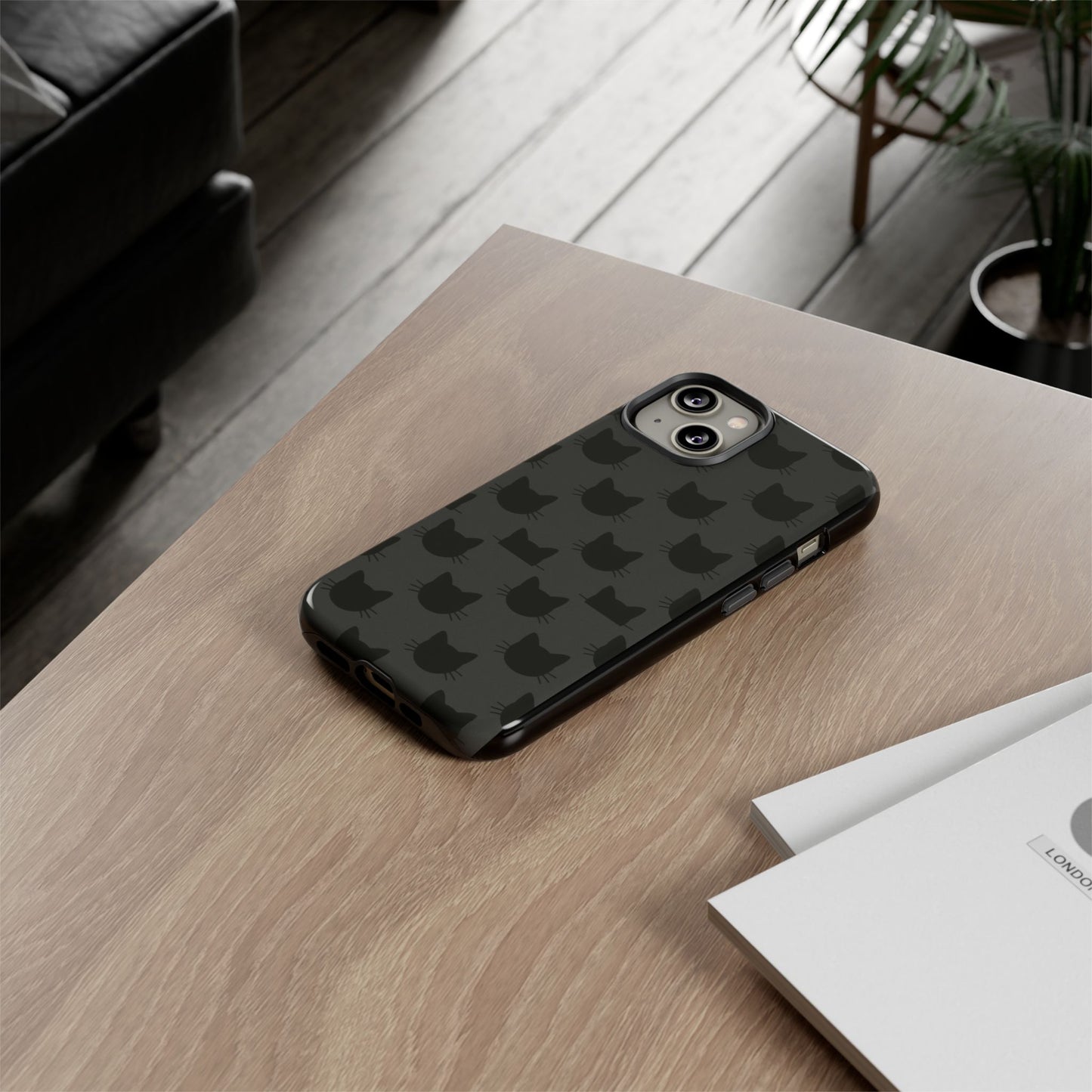 Black Cat Tough Phone Case