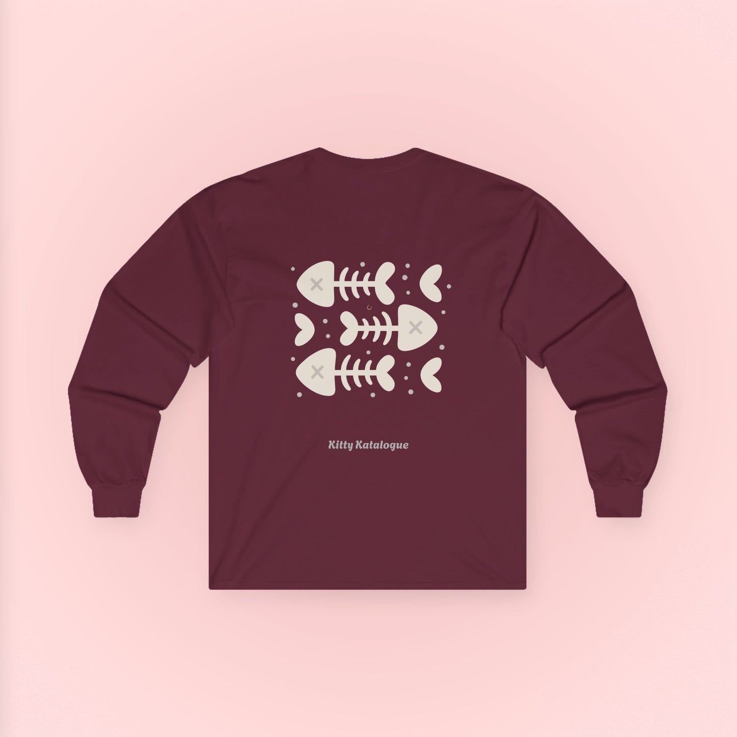 Skull Kitty Long Sleeve Tee - Unisex Cotton Shirt