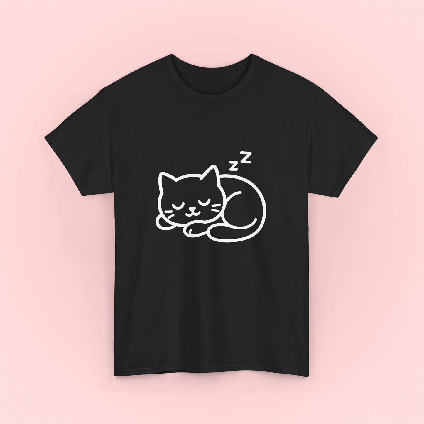 Sleeping Kitty Design T-Shirt