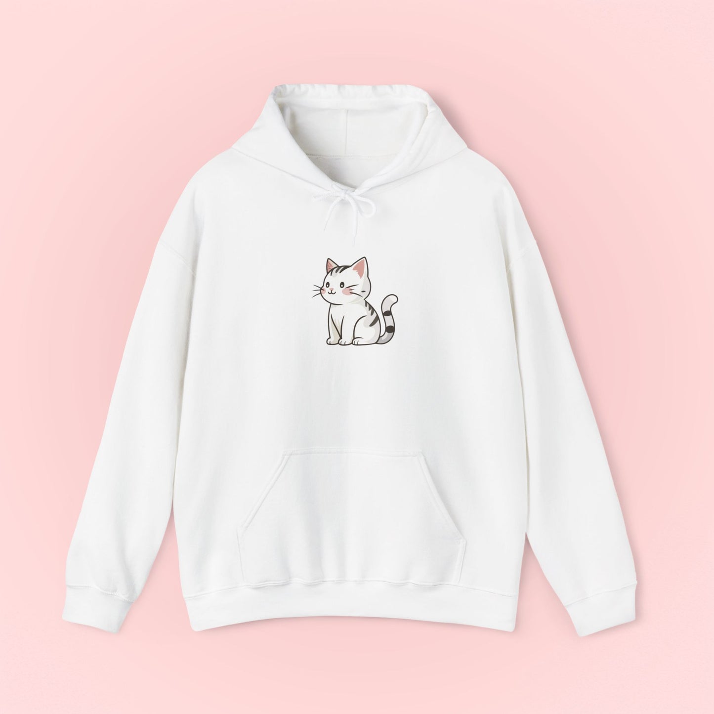 White Cat Hoodie - Unisex Sweatshirt