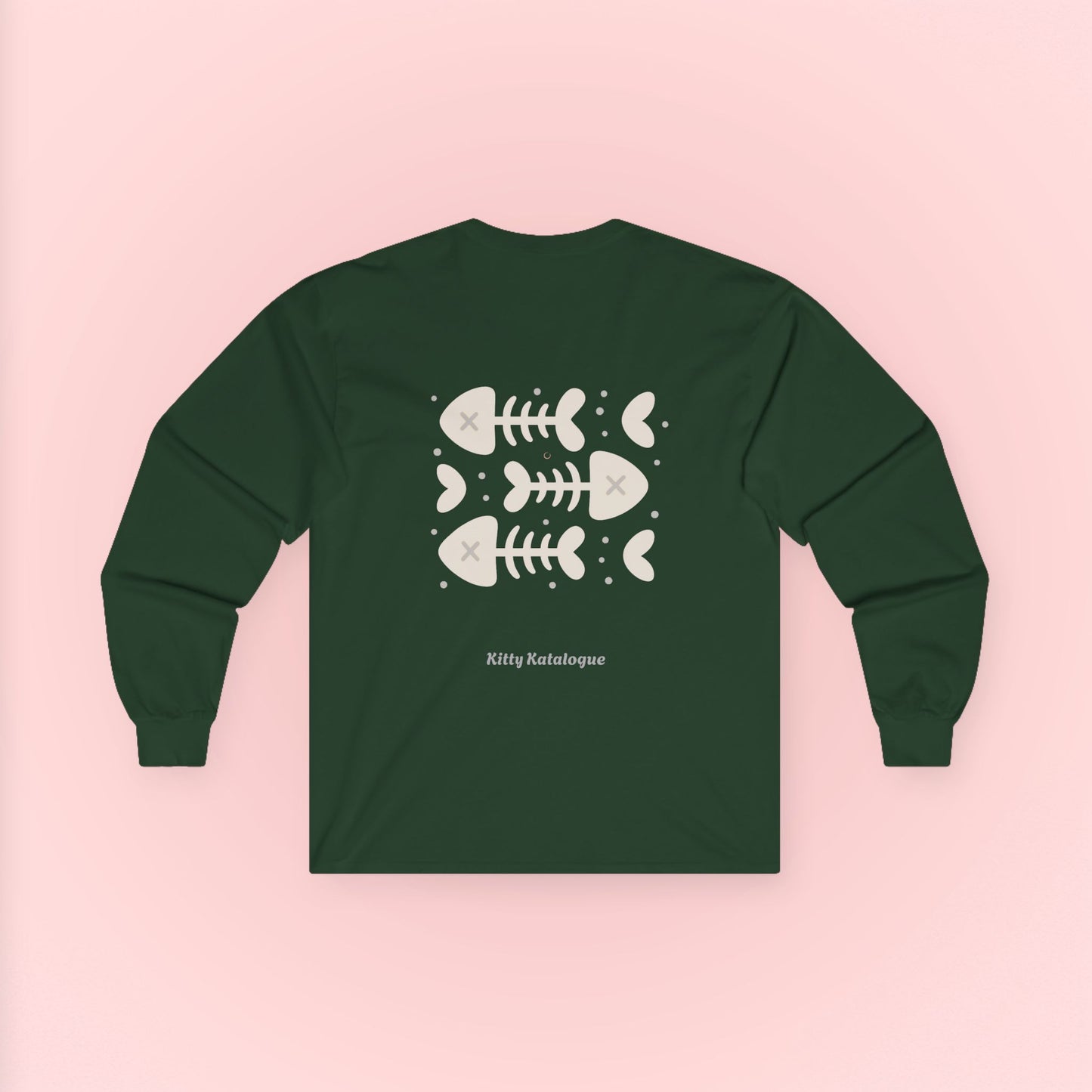 Skull Kitty Long Sleeve Tee - Unisex Cotton Shirt