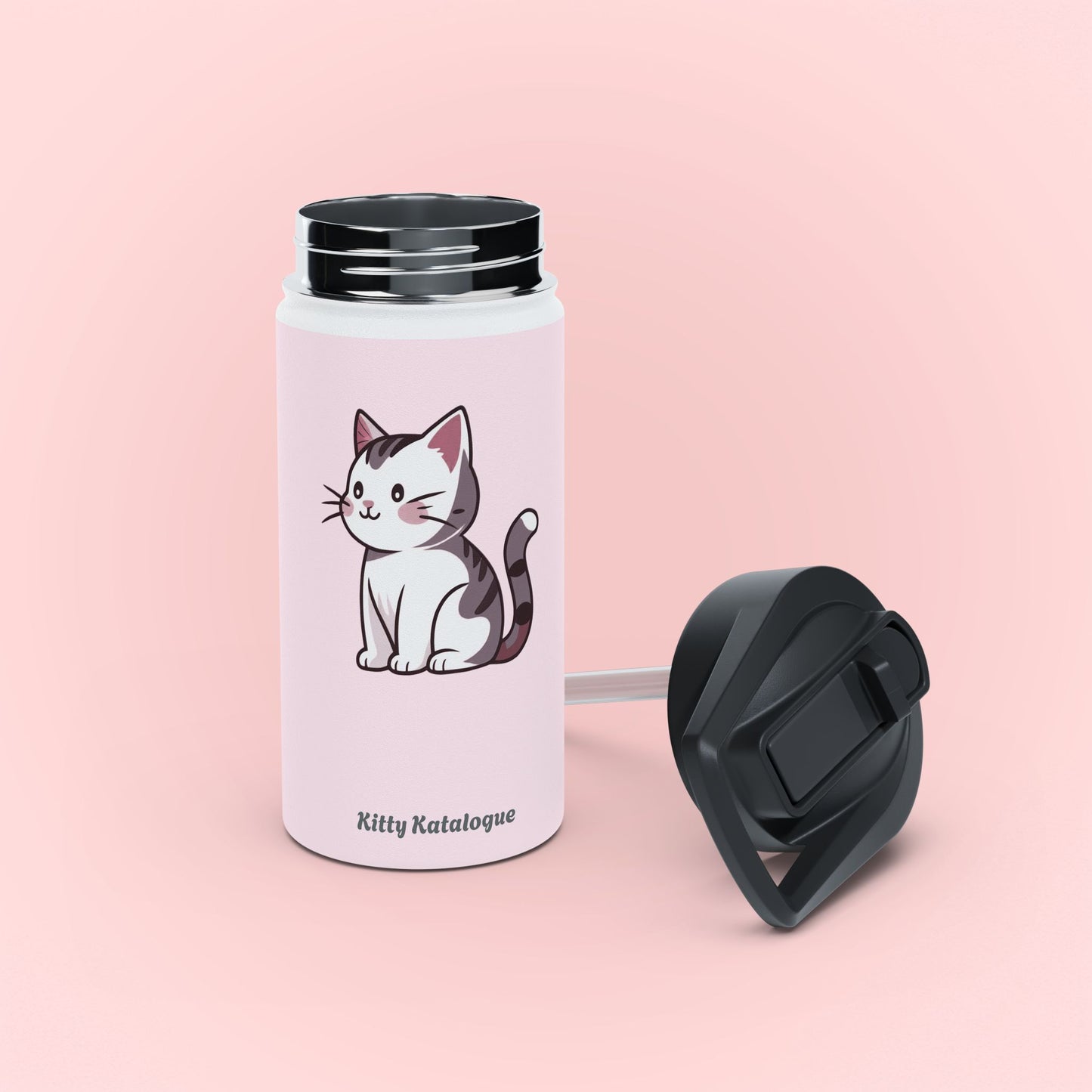 Gray Kitty Water Bottle