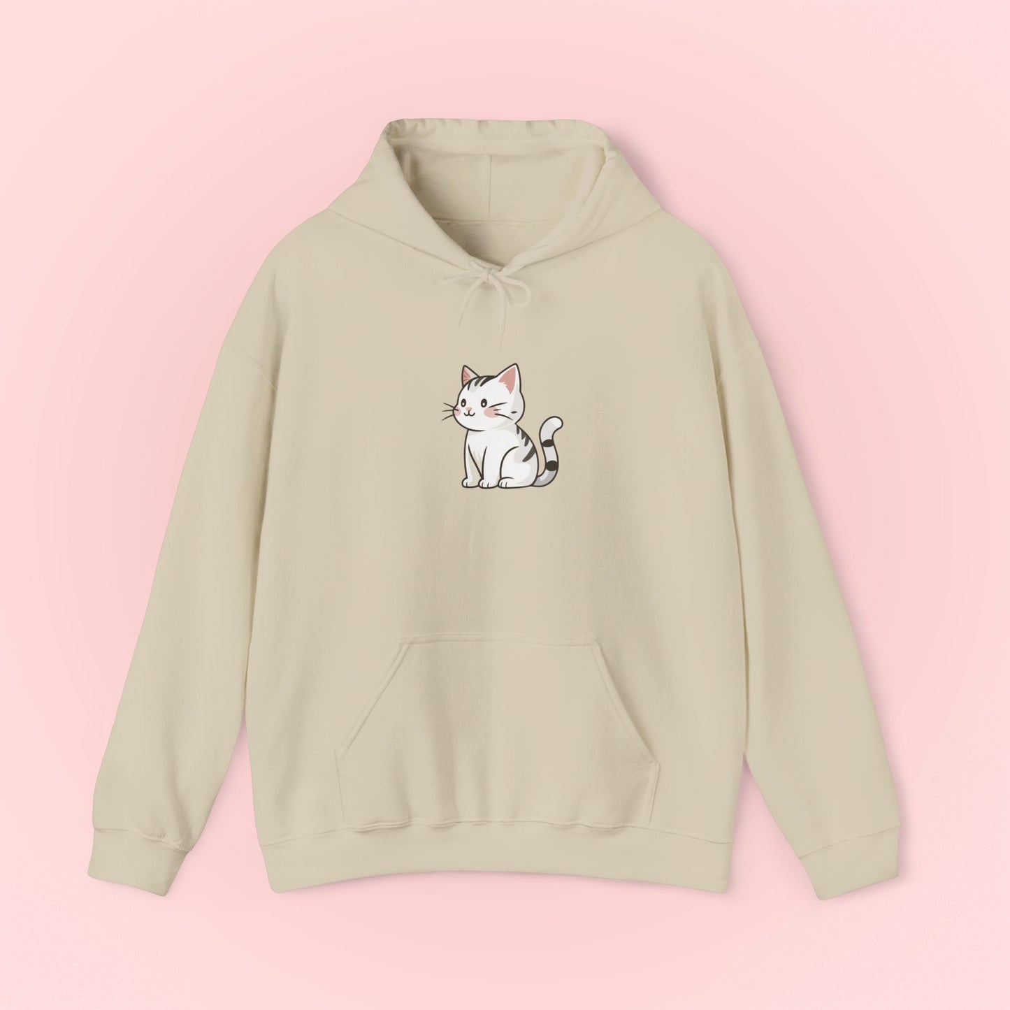 White Cat Hoodie - Unisex Sweatshirt