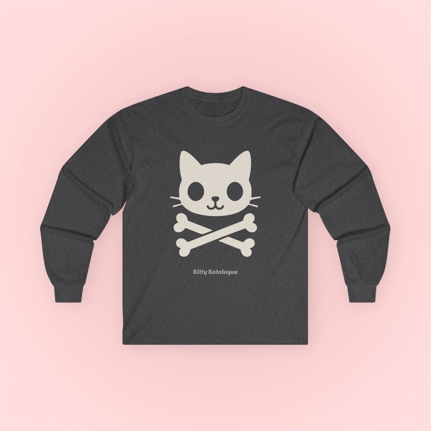 Skull Kitty Long Sleeve Tee - Unisex Cotton Shirt