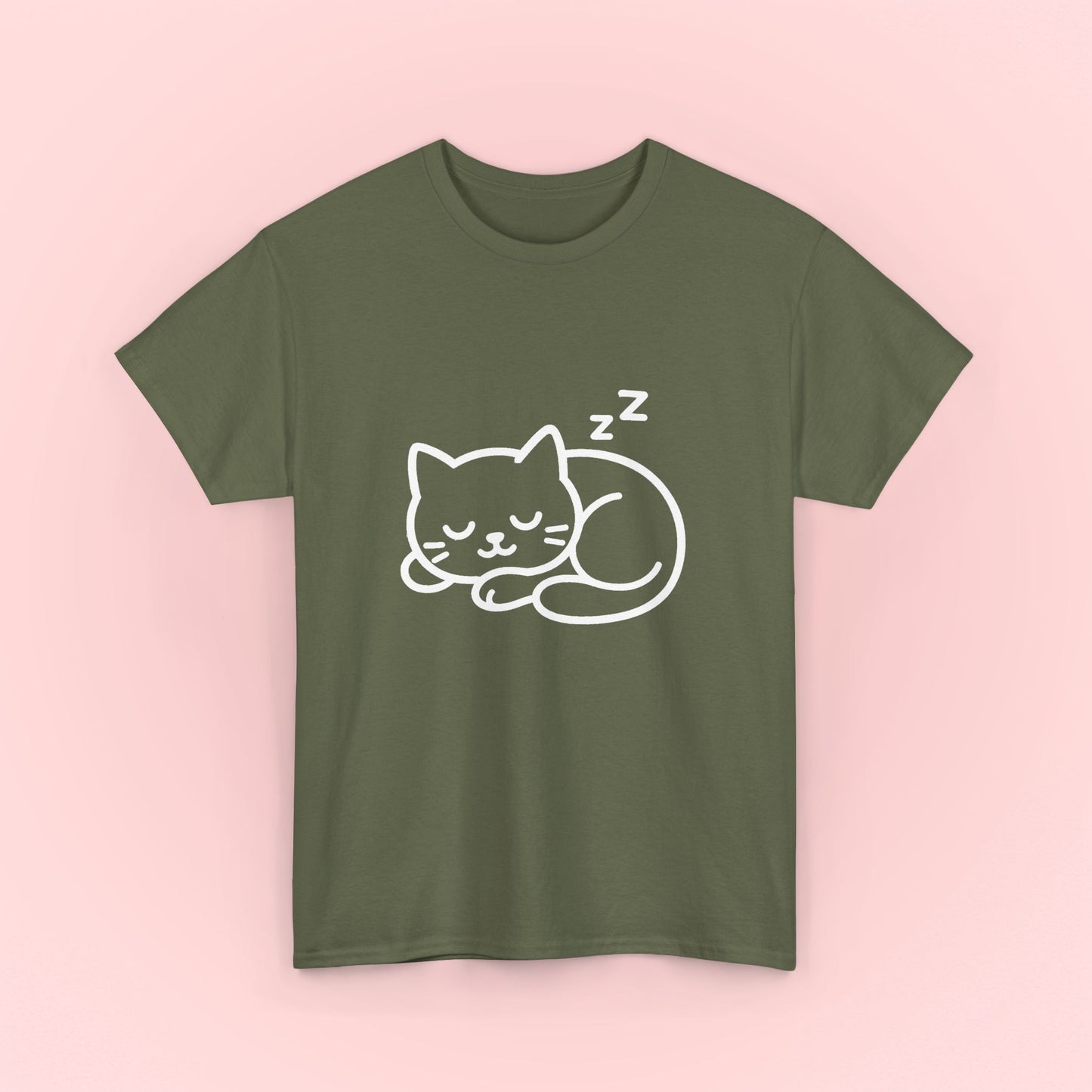 Sleeping Kitty Design T-Shirt