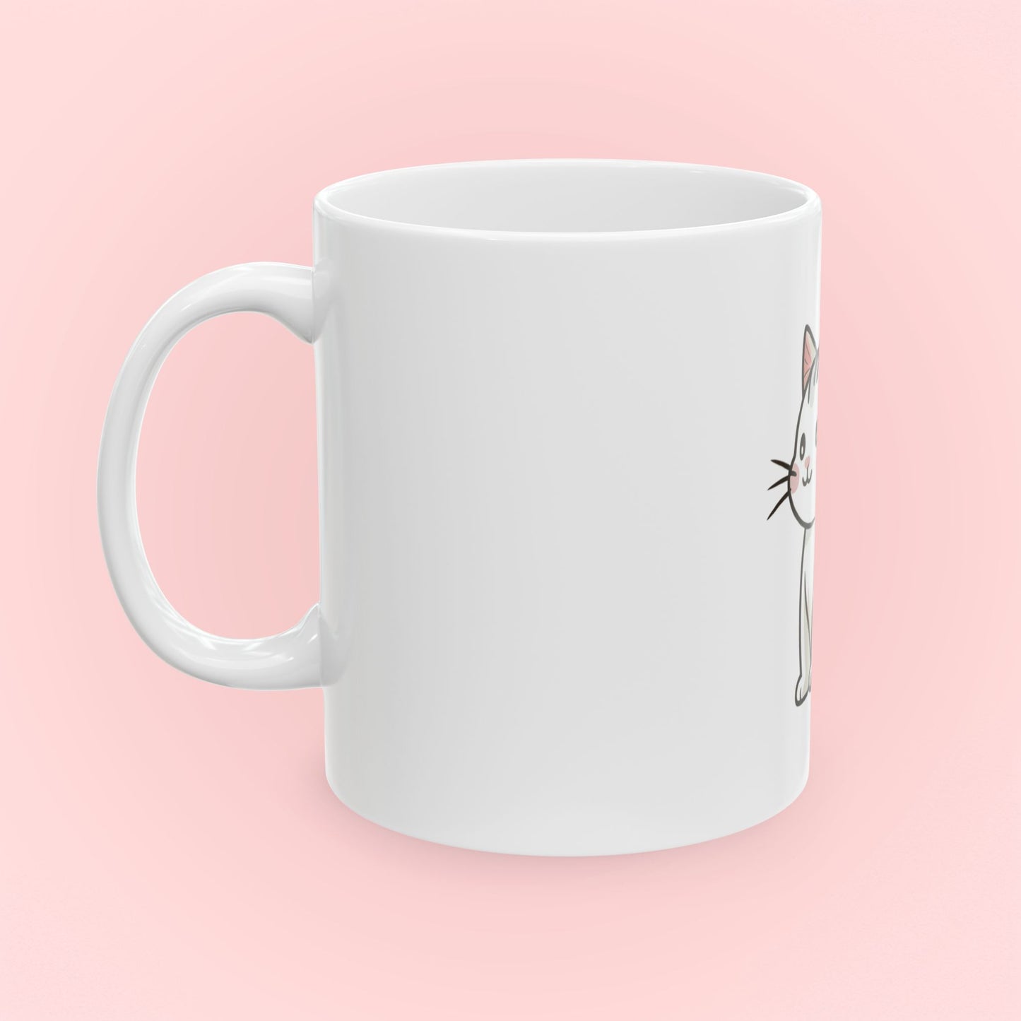 White Kitty Mug - 11oz Ceramic Mug