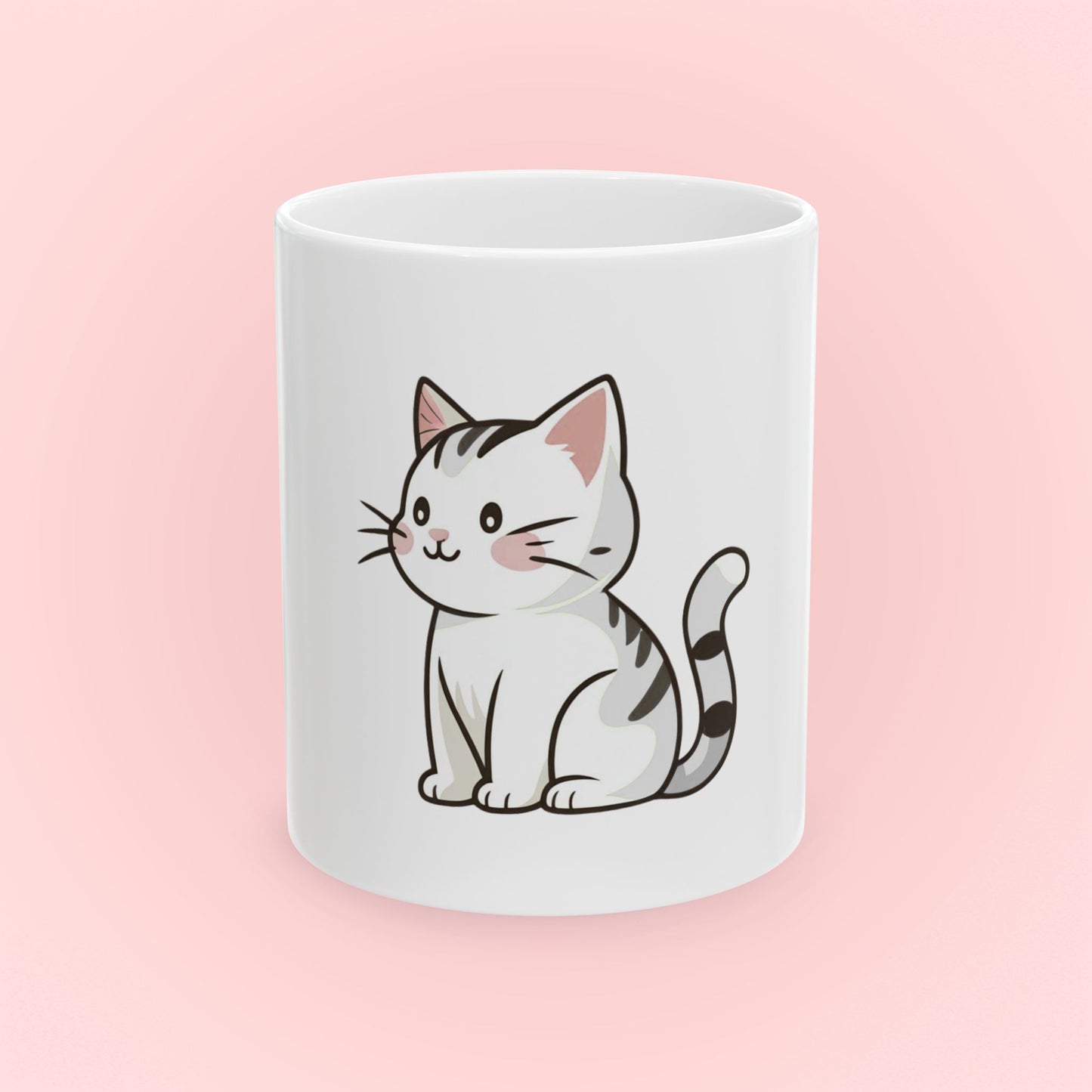 White Kitty Mug - 11oz Ceramic Mug