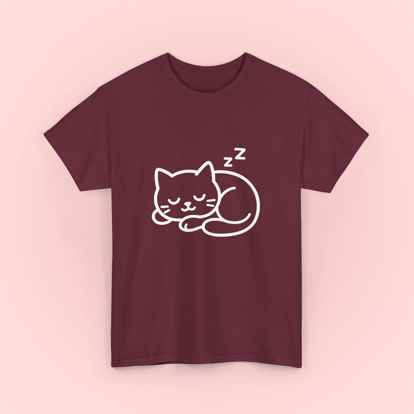 Sleeping Kitty Design T-Shirt