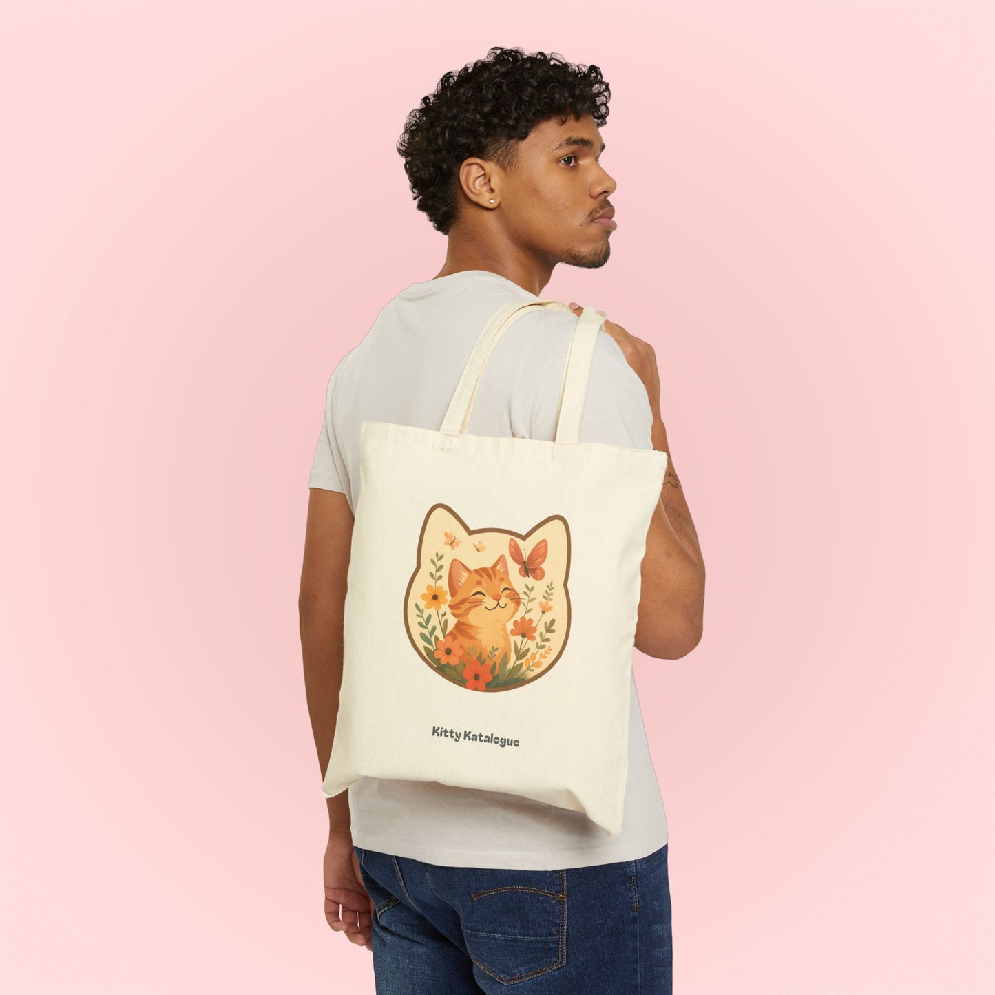 Flower Cat Tote Bag