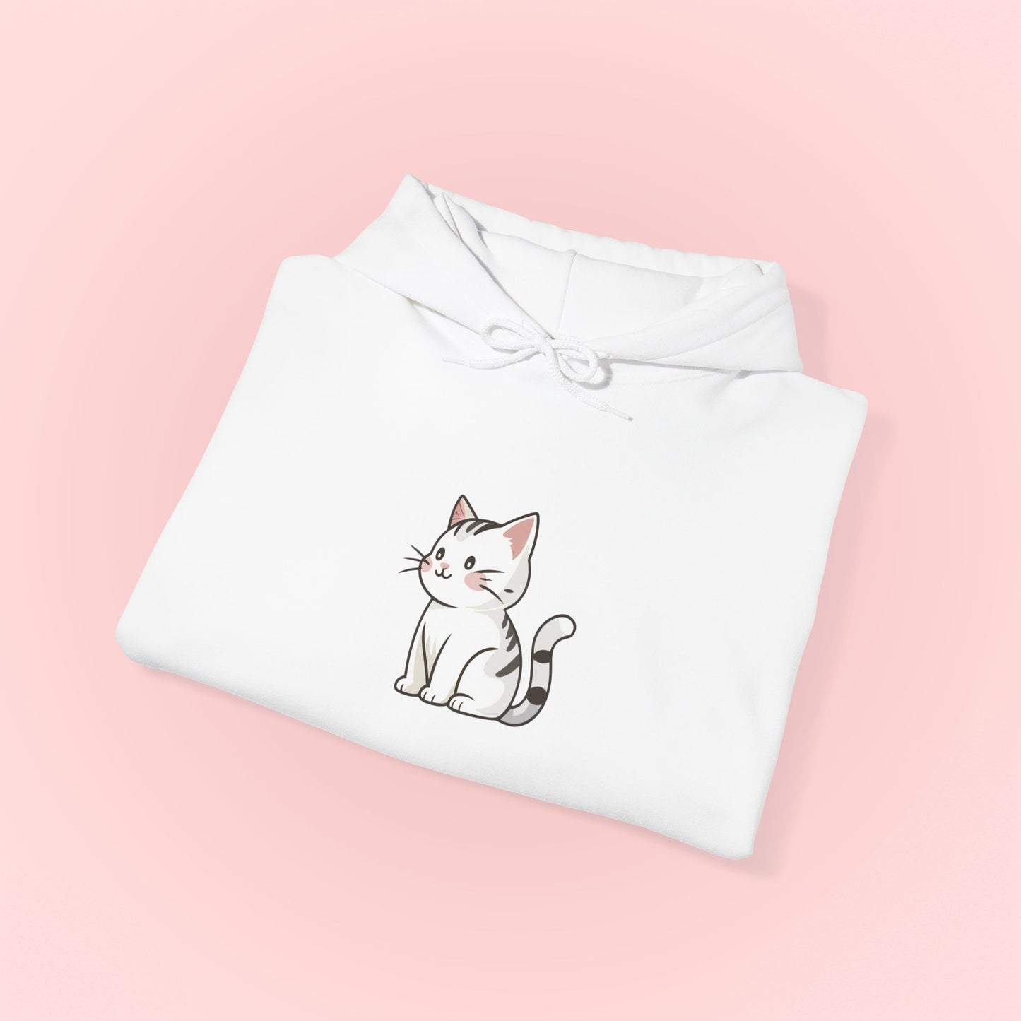 White Cat Hoodie - Unisex Sweatshirt