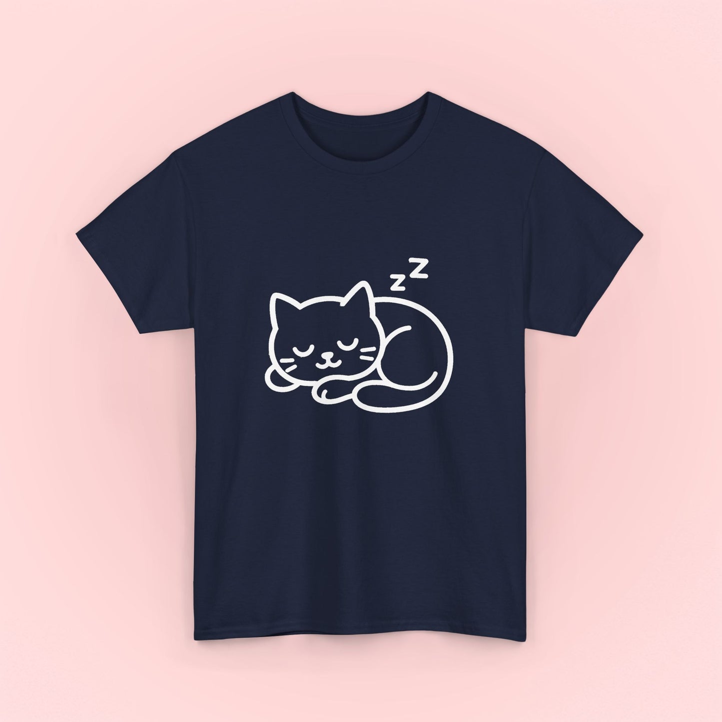 Sleeping Kitty Design T-Shirt