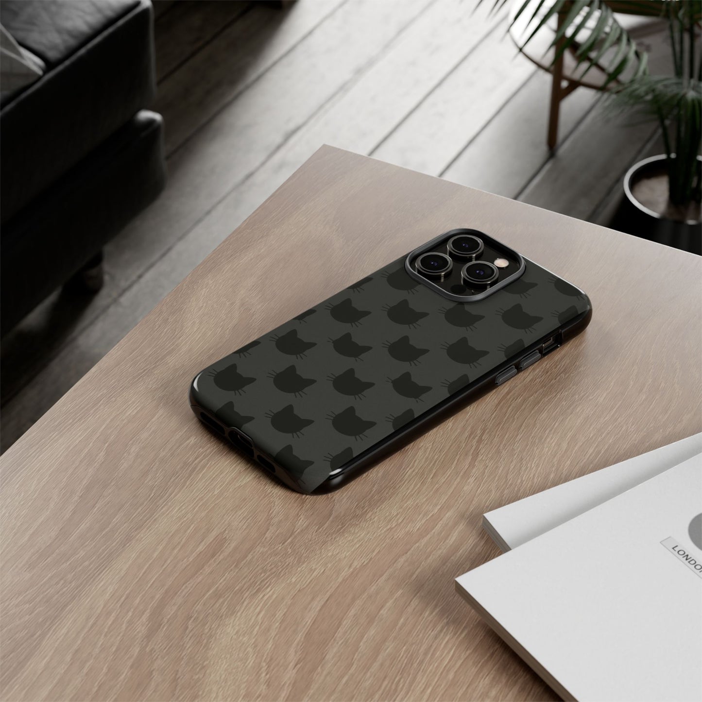 Black Cat Tough Phone Case