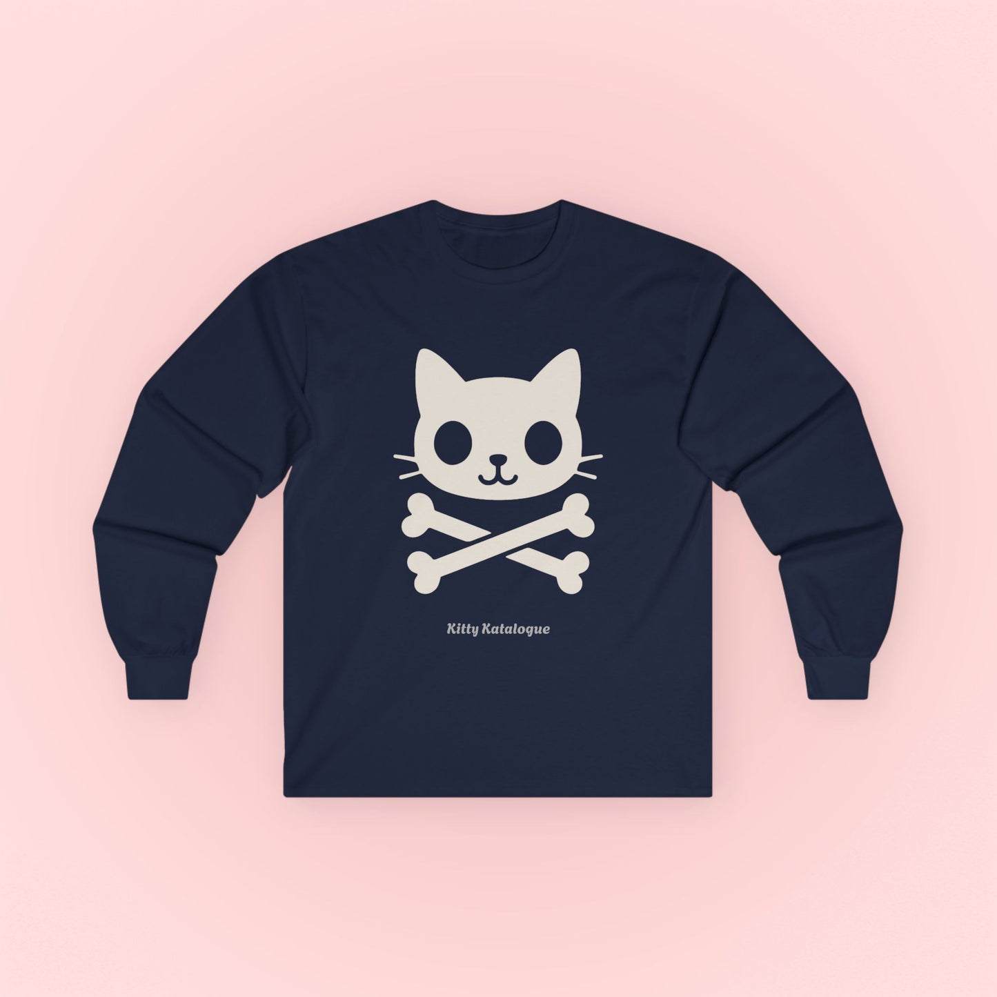 Skull Kitty Long Sleeve Tee - Unisex Cotton Shirt