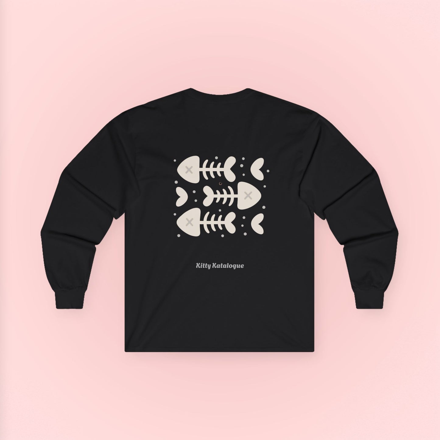 Skull Kitty Long Sleeve Tee - Unisex Cotton Shirt