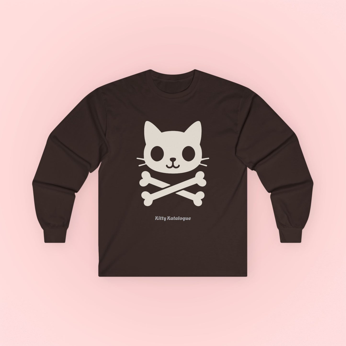 Skull Kitty Long Sleeve Tee - Unisex Cotton Shirt