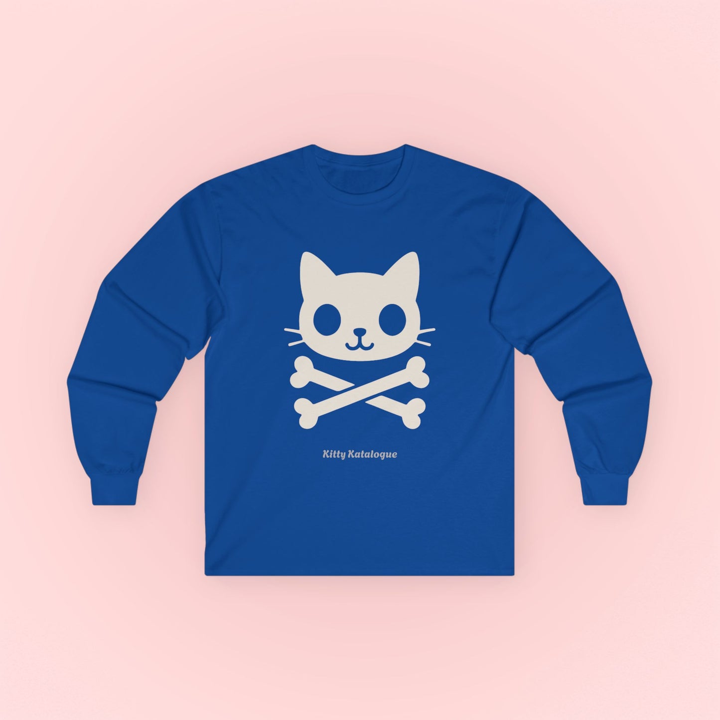 Skull Kitty Long Sleeve Tee - Unisex Cotton Shirt