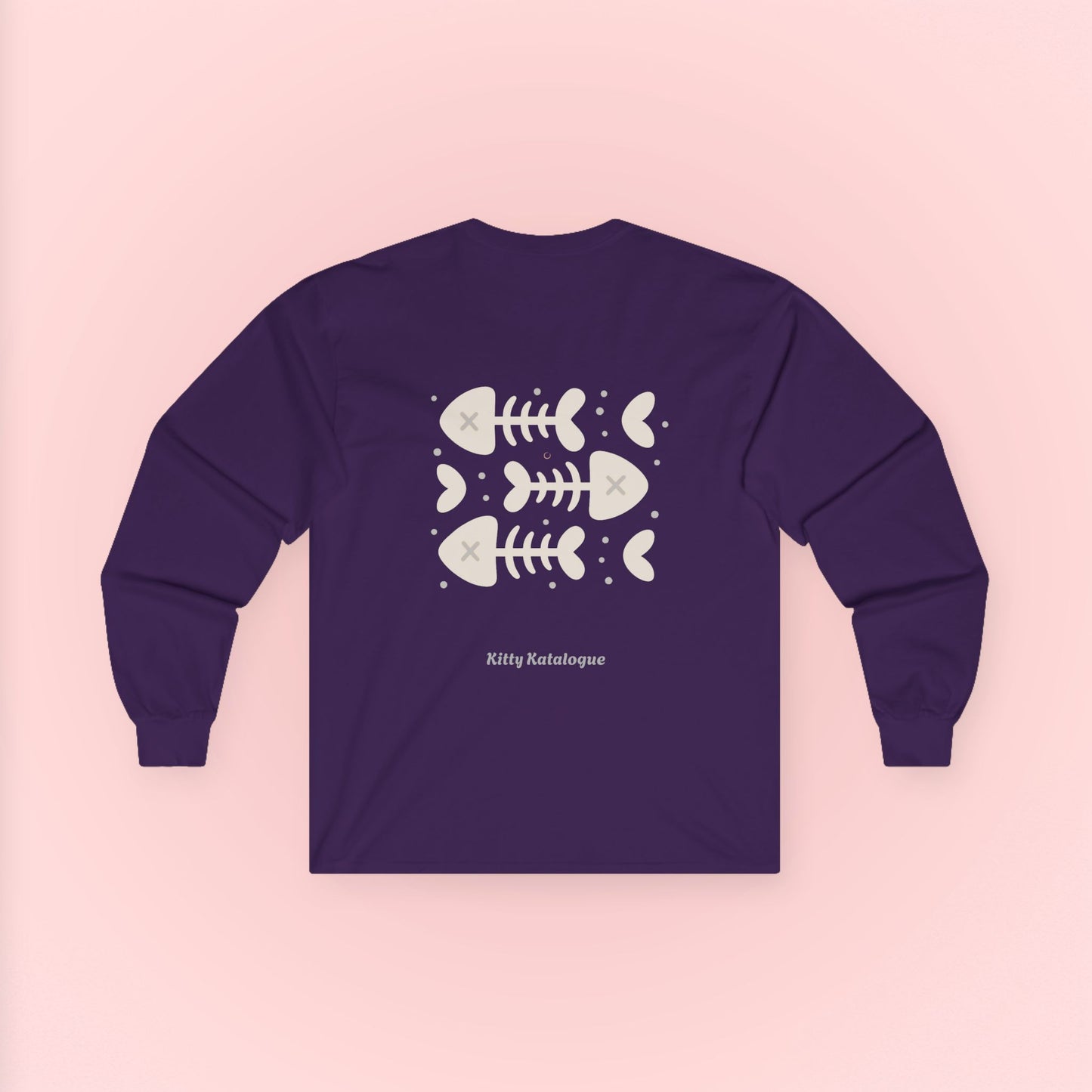 Skull Kitty Long Sleeve Tee - Unisex Cotton Shirt