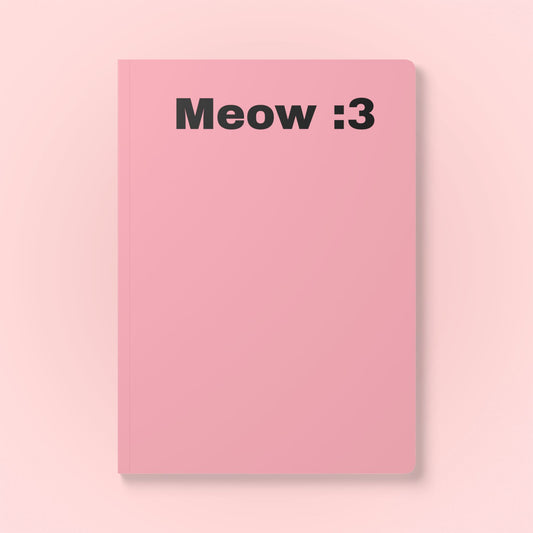 Cute Cat-Themed Softcover Journal, Perfect for Cat Lovers, Gifts, Notebooks, Meow :3 Design, Daily Planner, Journal for Writing
