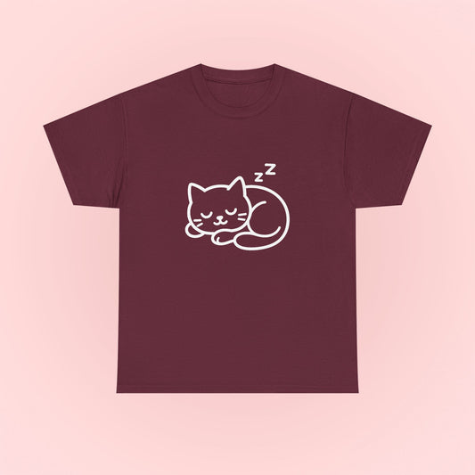 Sleeping Kitty Design T-Shirt