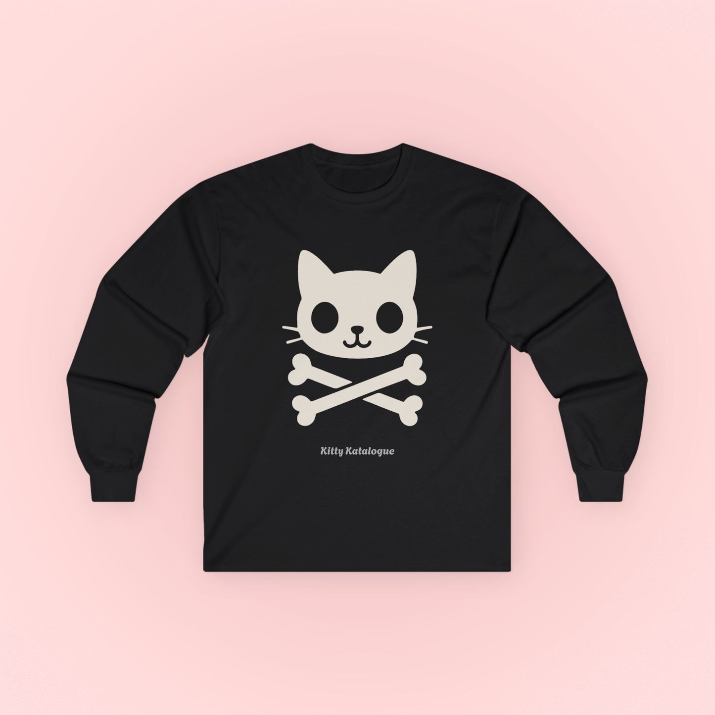 Skull Kitty Long Sleeve Tee - Unisex Cotton Shirt