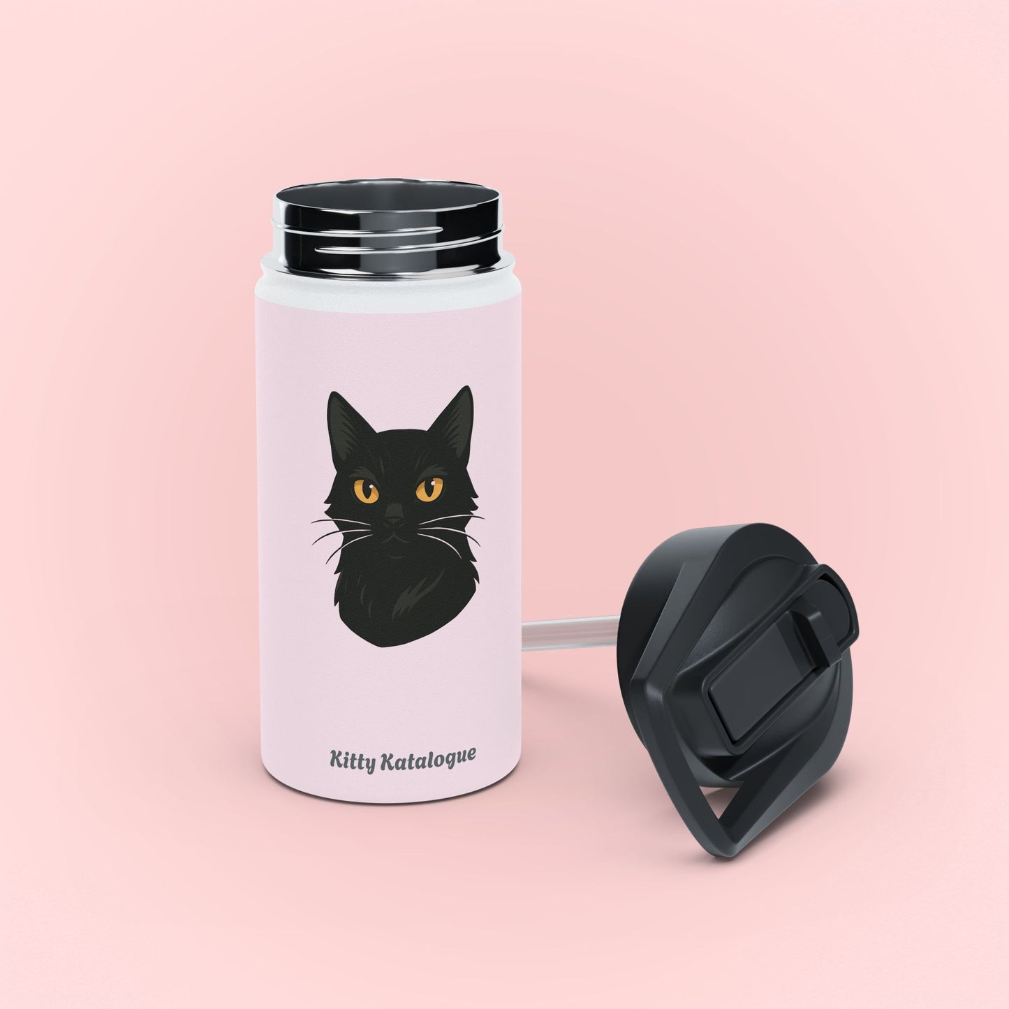 Black Kitty Water Bottle