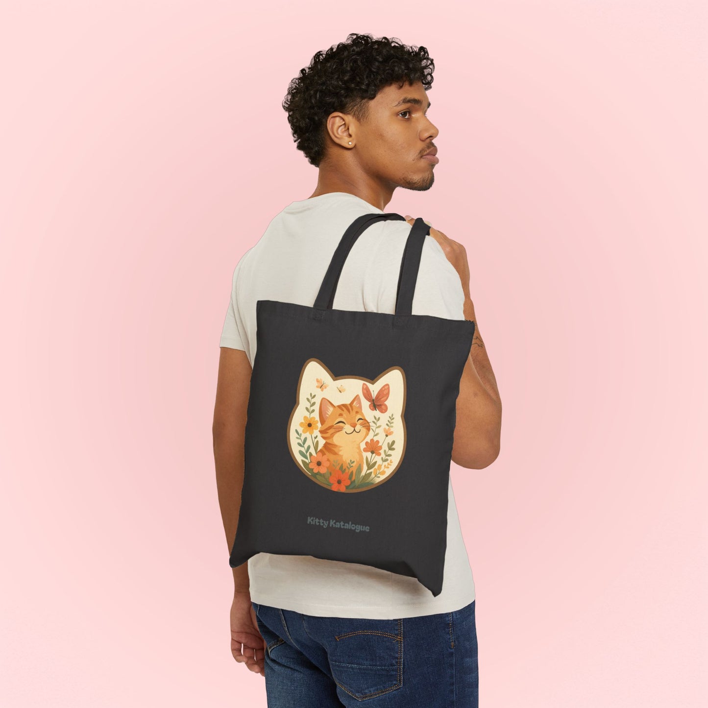 Flower Cat Tote Bag