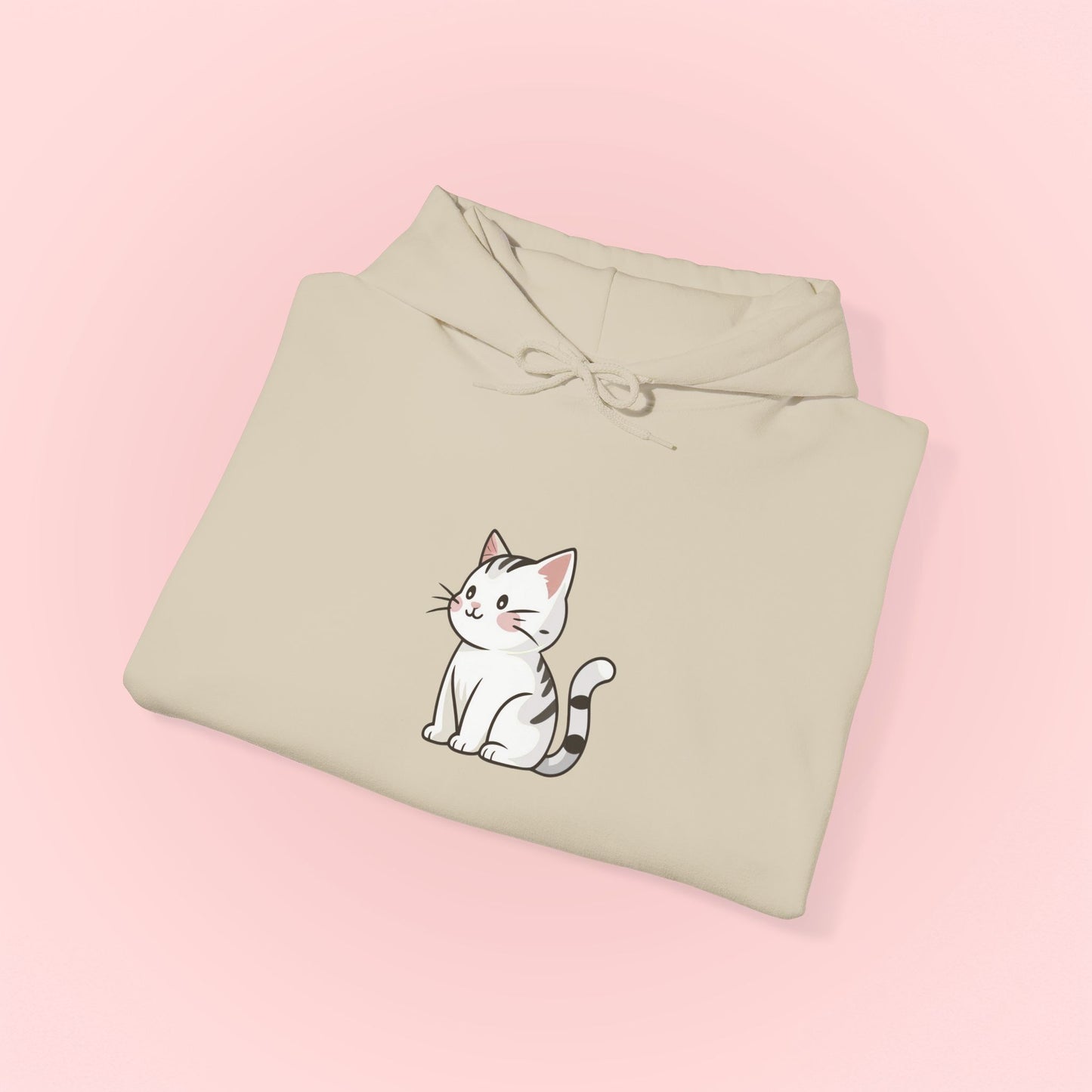 White Cat Hoodie - Unisex Sweatshirt