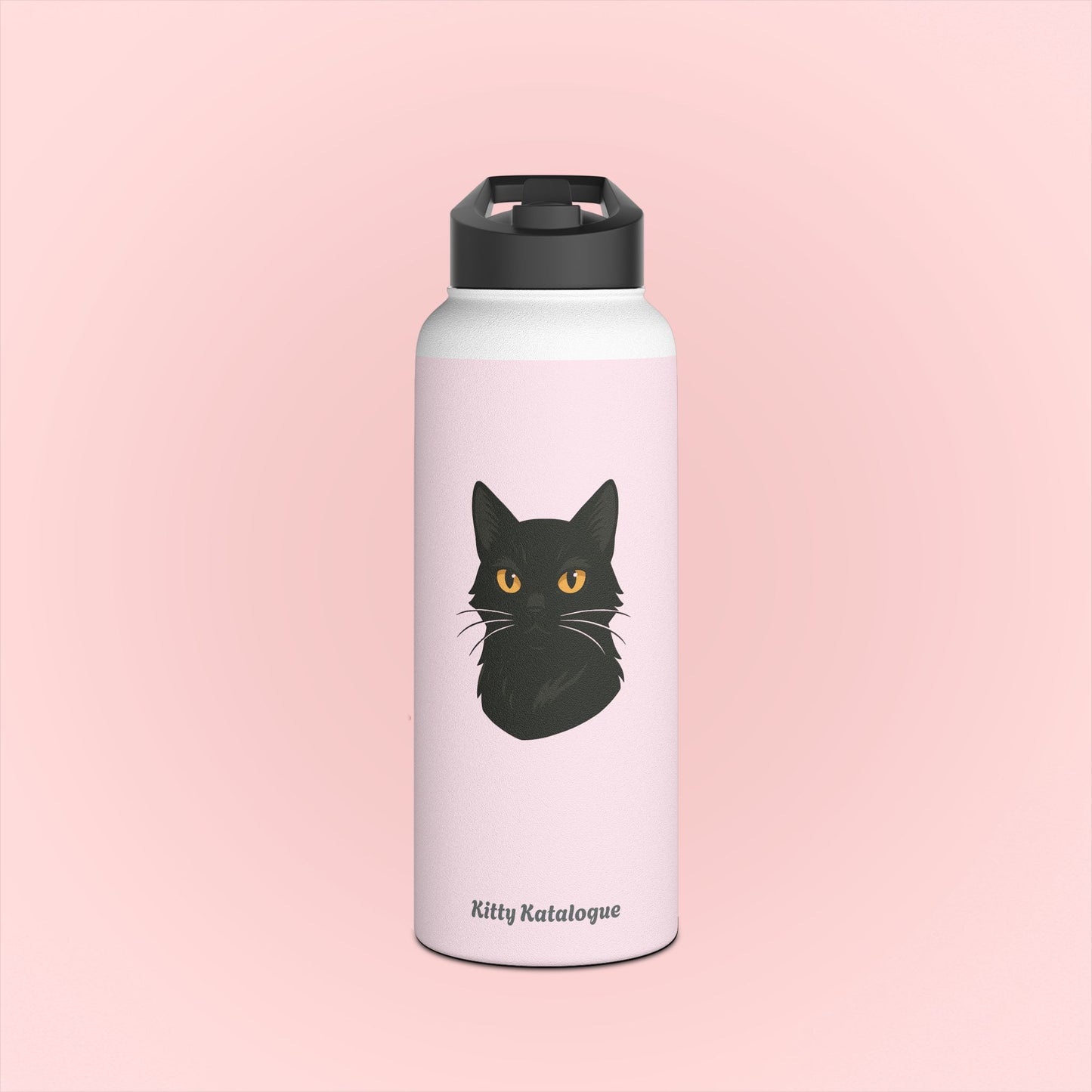 Black Kitty Water Bottle