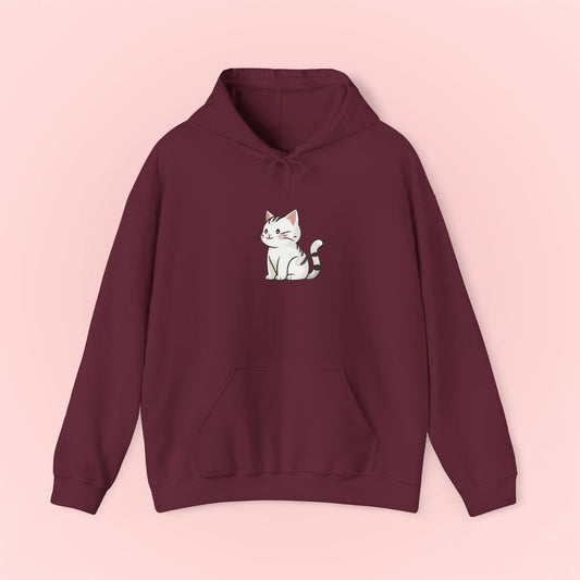White Cat Hoodie - Unisex Sweatshirt