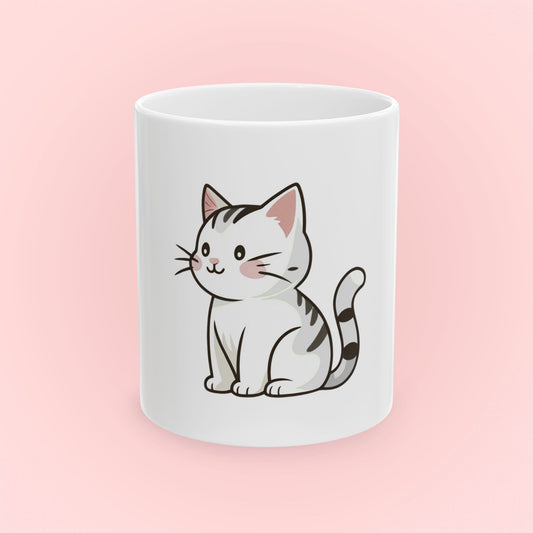 White Kitty Mug - 11oz Ceramic Mug