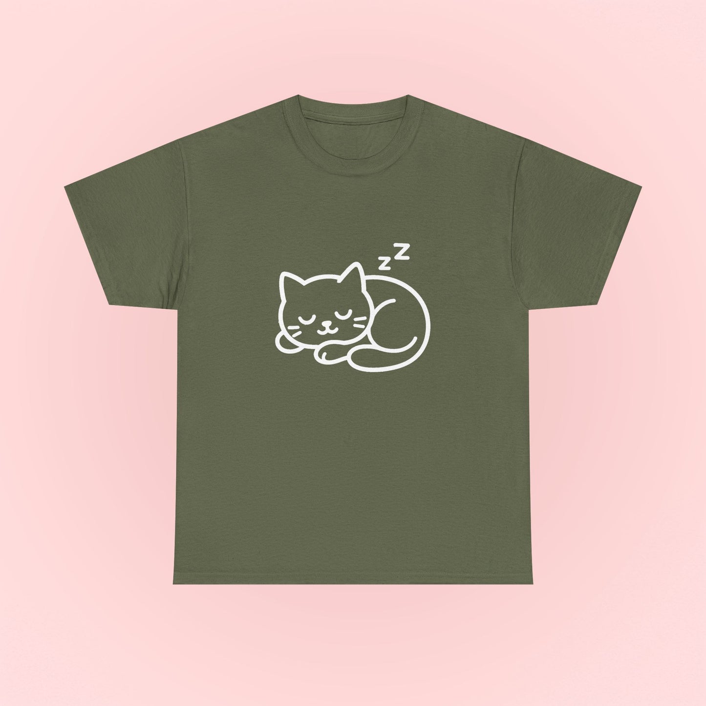 Sleeping Kitty Design T-Shirt