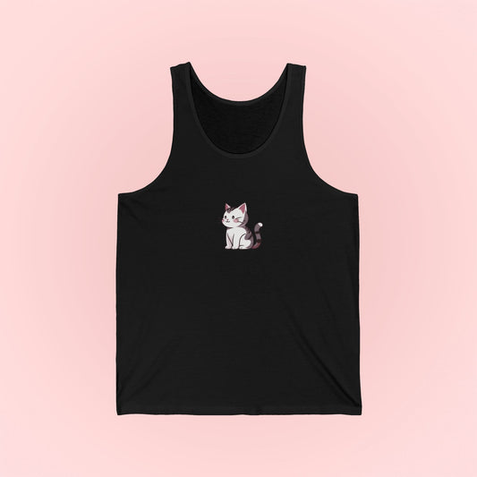 Gray  Cat Tank Top
