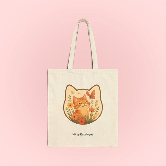 Flower Cat Tote Bag