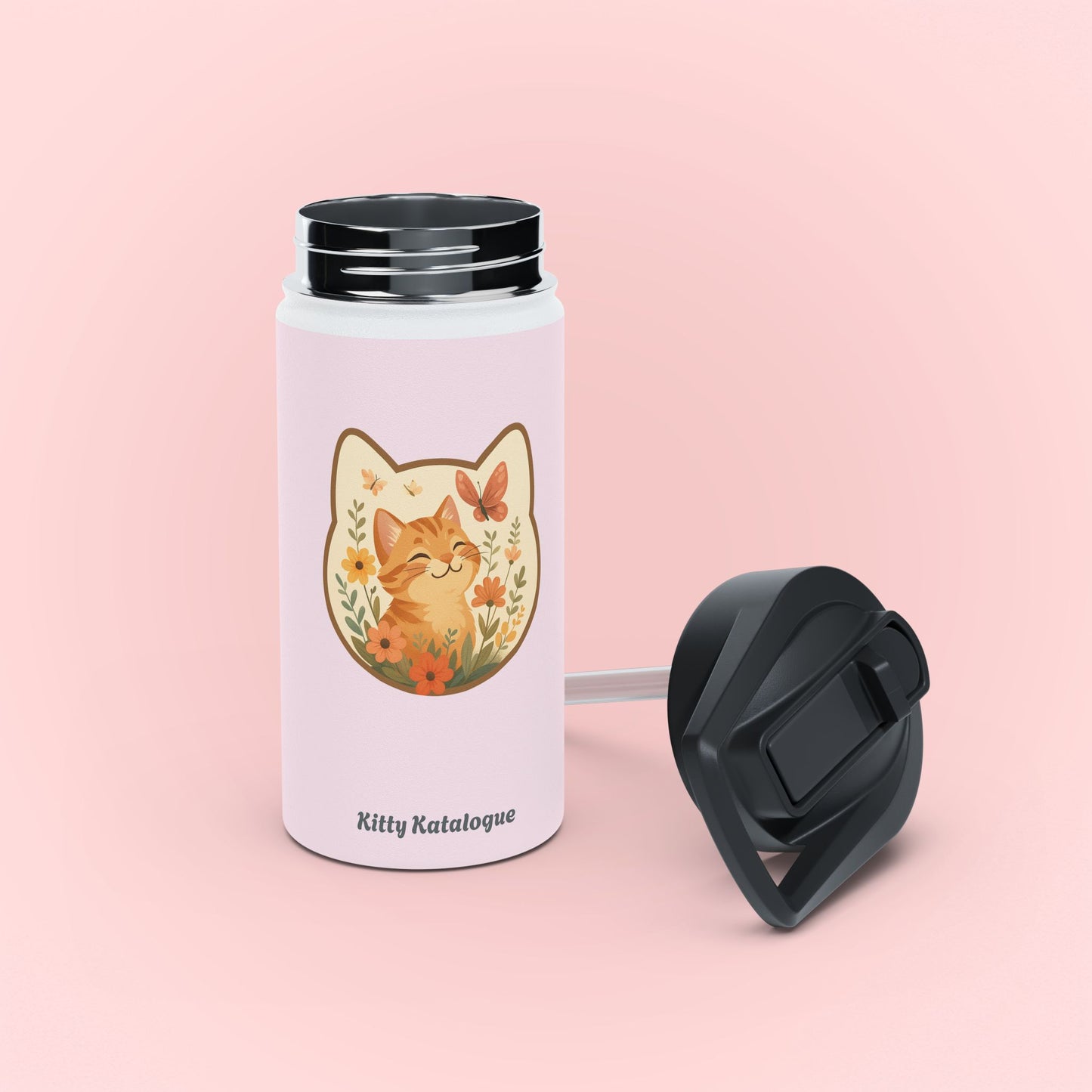 Flower Kitty Water Bottle